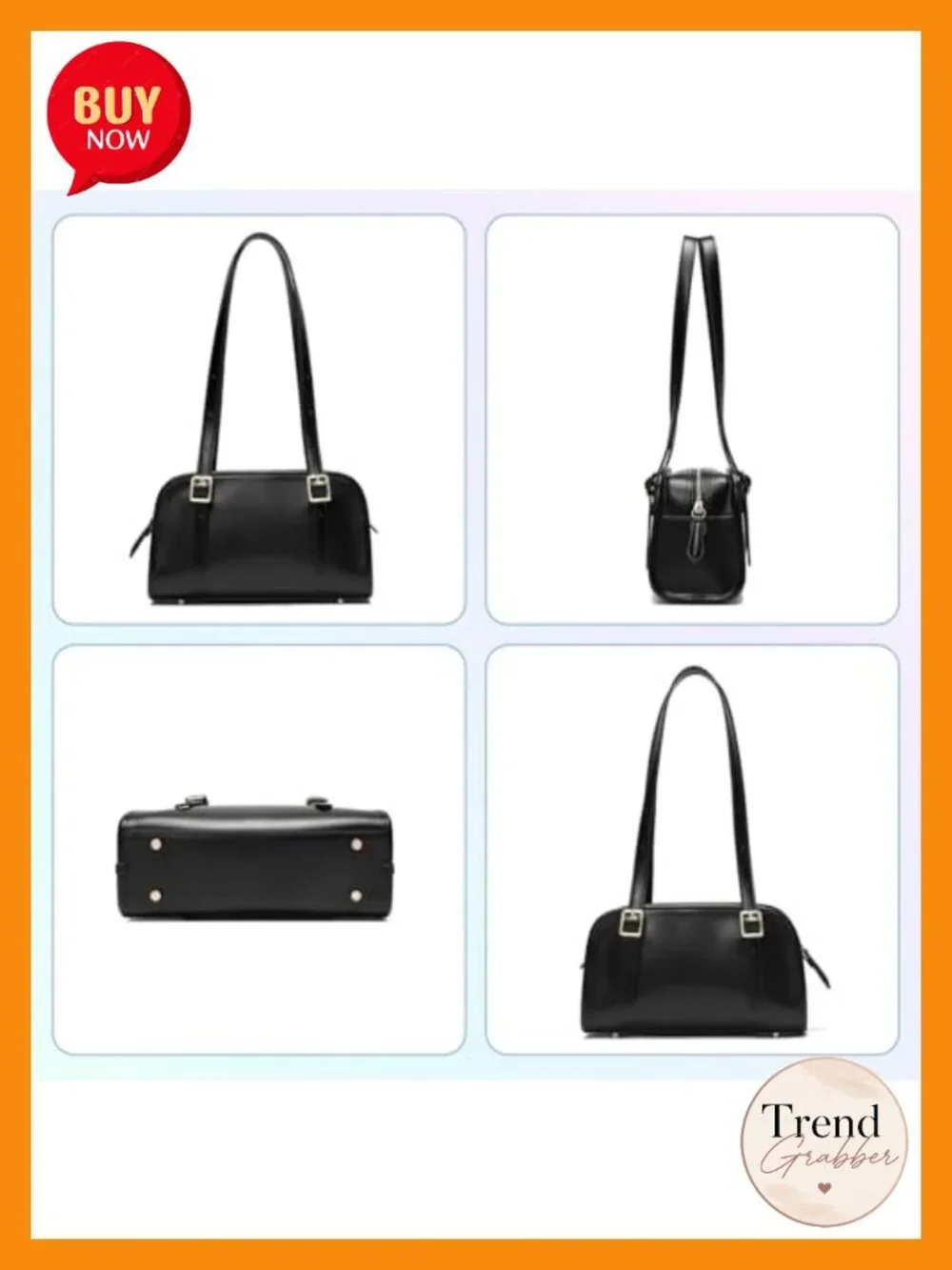Leather Swing Zip Shoulder Bag Hobo Handbag with Adjustable Strap